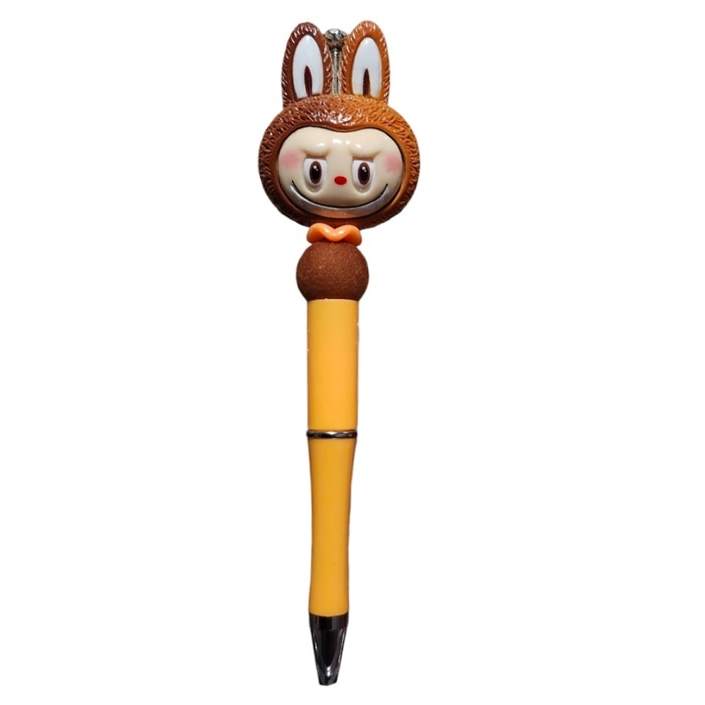 Labubu Beaded Ballpoint Twist Pen Brown